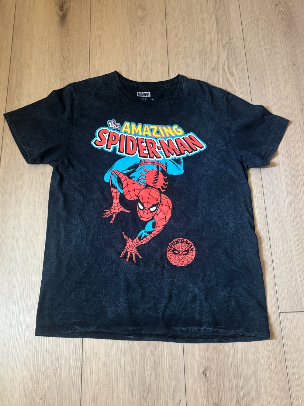Marvel Black Short Sleeve 'The Amazing Spider-Man' Graphic Tee with Red & Blue